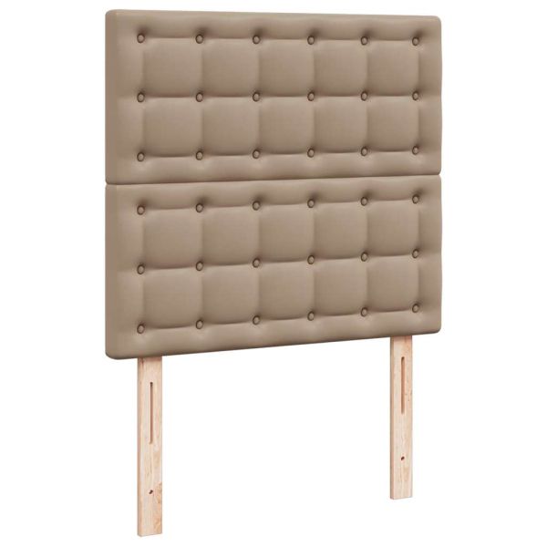 Османска легло с матраци&LED капучино 200x200см изкуствена кожа