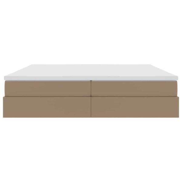 Легло с място за съхранение и матрак Капучино 200 x 200 cm