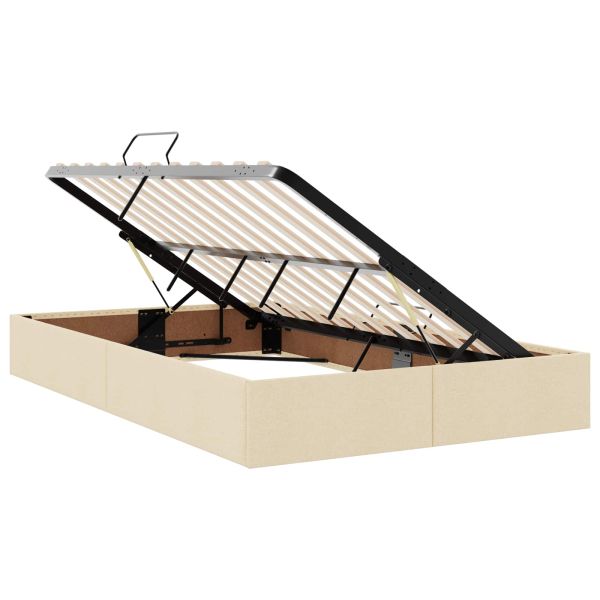 Легло с място за съхранение и матрак с матрак Крем 120 x 190 cm