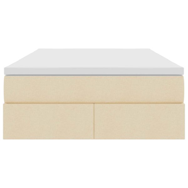 Легло с място за съхранение и матрак с матрак Крем 120 x 190 cm