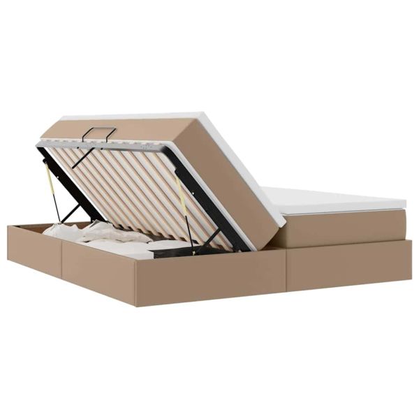 Легло с място за съхранение и матрак Капучино 200 x 200 cm