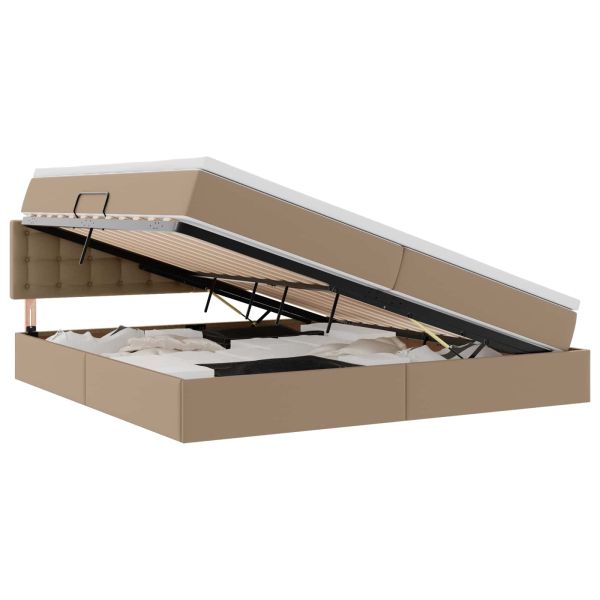 Легло с място за съхранение и матрак Капучино 200 x 200 cm