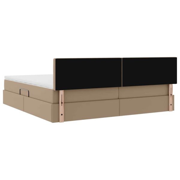 Легло с място за съхранение и матрак Капучино 200 x 200 cm