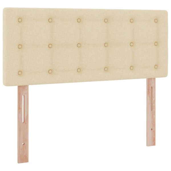 Легло с място за съхранение и LED Крем 120 x 190 cm текстил