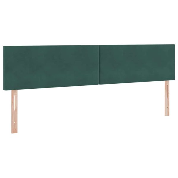 Легло с място за съхранение и LED Тъмен зелен 200 x 200 cm