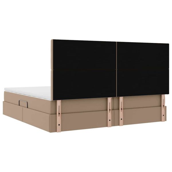 Легло с място за съхранение Капучино 200 x 200 cm Изкуствена