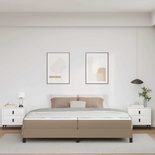 Рамка за легло с матрак Капучино 200 x 200 cm текстил