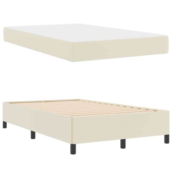 Рамка за легло с матрак Крем 120 x 200 cm текстил