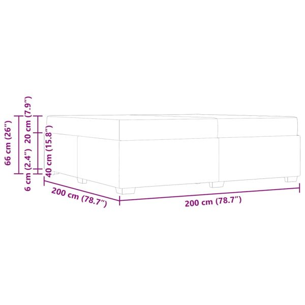 Рамка за легло с матрак Капучино 200 x 200 cm текстил