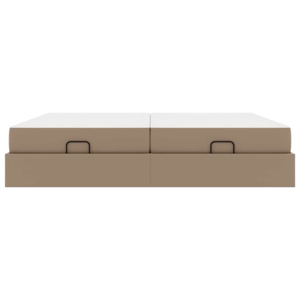 Рамка за легло с матрак с матрак 2 pcs Кафеникаво ПВЦ
