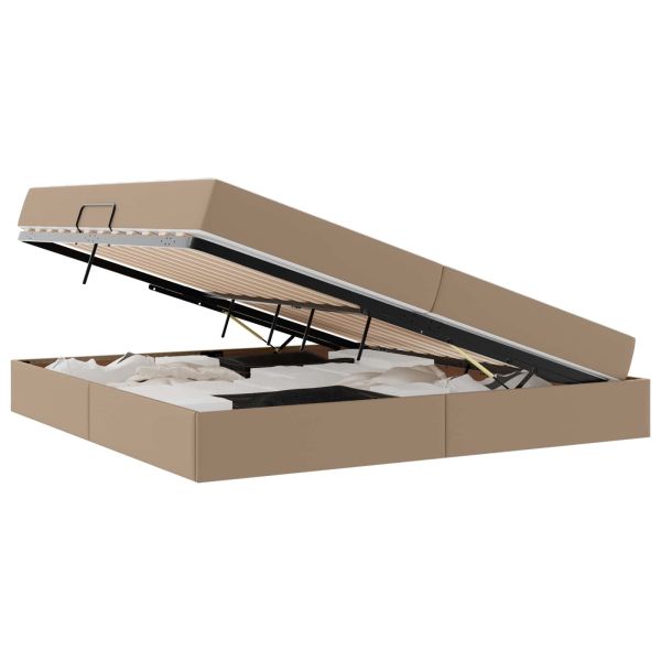 Легло с място за съхранение и матрак 2 pcs Капучино Кожа