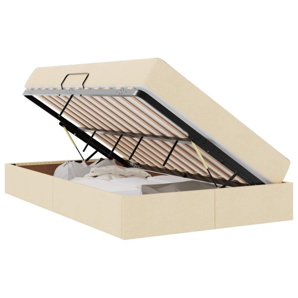 Легло с място за съхранение и матрак с матрак Крем 120 x 190 cm