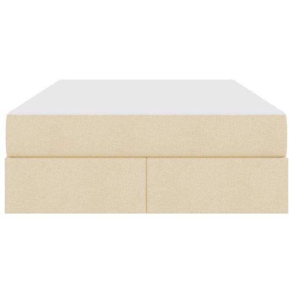 Легло с място за съхранение и матрак с матрак Крем 120 x 190 cm