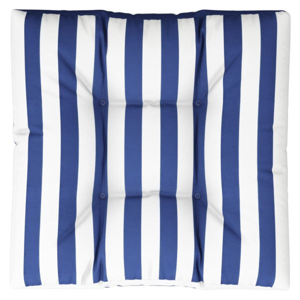 Палетна възглавница синьо-бяло райе 70x70x12 см плат