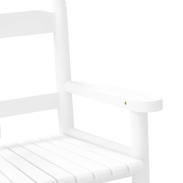 Люлеещ се стол за деца, бял, масивна топола