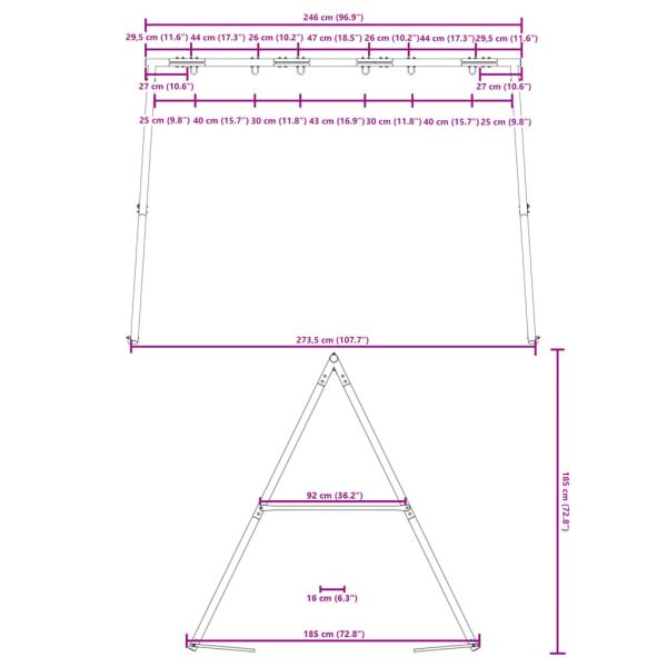 Рамка за люлка за открито Ш 273,5 x В 185 см