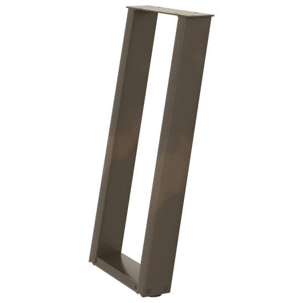 Крака за конзолна маса, U-образни, 2 бр., естествена стомана, 28 x (72-73) см, стомана