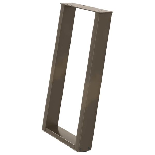 Крака за трапезна маса, U-образни, 2 бр., естествена стомана, 50 x (72-73) см, стомана