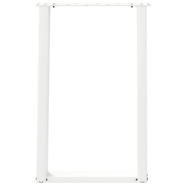 Крака за трапезарна маса, U-образни, 2 бр., бели, 60 x (72-73) см, стомана