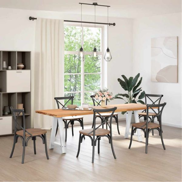 Крака за трапезарна маса, А-образни, 2 бр., бели, 50x(72-73) см, стомана