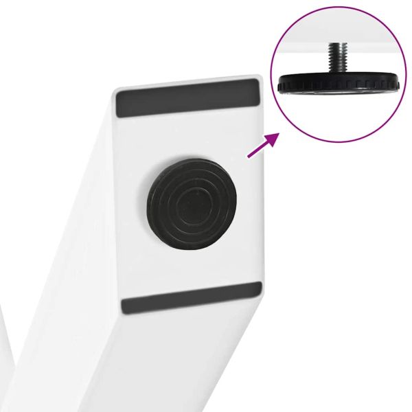 Крака за масичка за кафе, X-образни, 2 бр., бели, 38 x (42-43) см, стомана