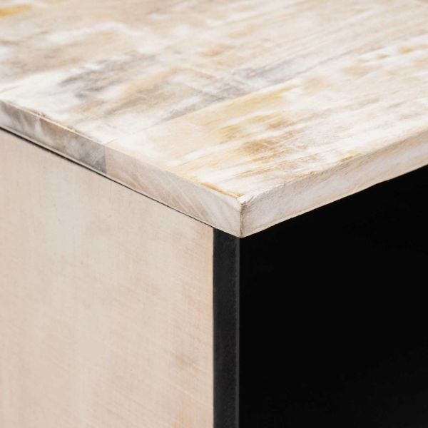 ТВ шкаф Бяло 70 x 33,5 x 46 см Солидно мангово дърво