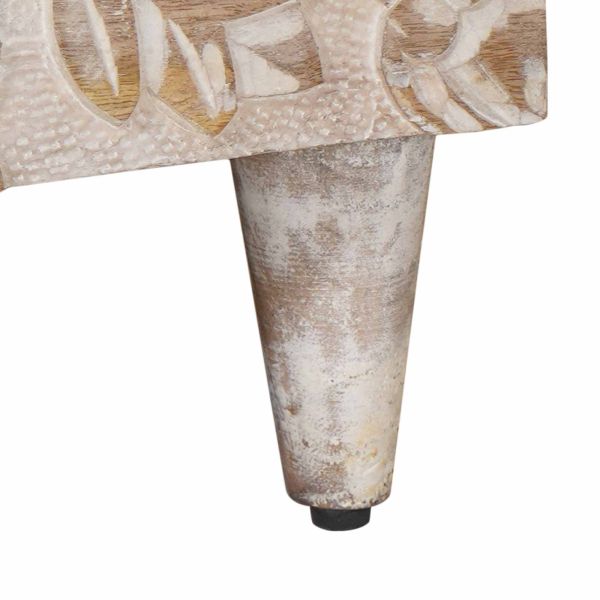 Масичка за кафе Бяло 80 x 50 x 40 cm Солидно мангово дърво