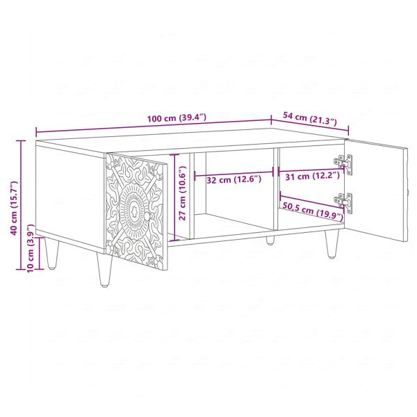 Масичка за кафе Бяло Размер 100 x 54 x 40 см