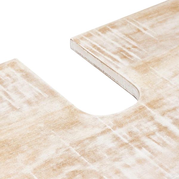 Шкаф за мивка в баня Бяло 62 x 33 x 58 см Солидно мангово дърво