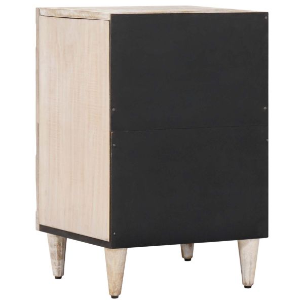 Шкаф за баня Бяло 38 x 33,5 x 58 см Солидно мангово дърво