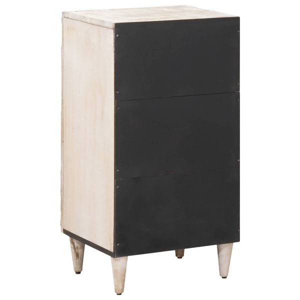 Служебен шкаф Бяло 40 x 33,5 x 75 см Солидно мангово дърво