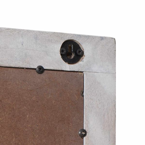 Огледало за баня Бял 70 x 50 x 2,5 см Солидно мангово дърво