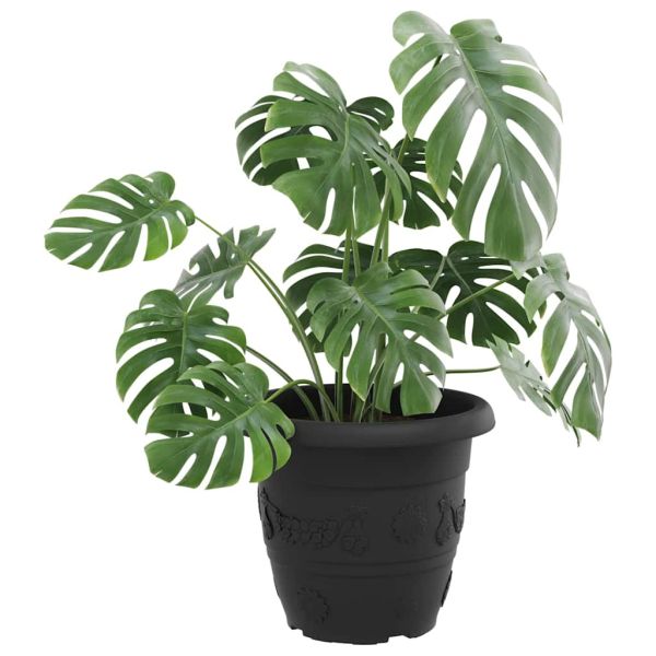 Кръгла саксия за цветя 24 pcs Черно Ø 34 x 28 см Пластмаса