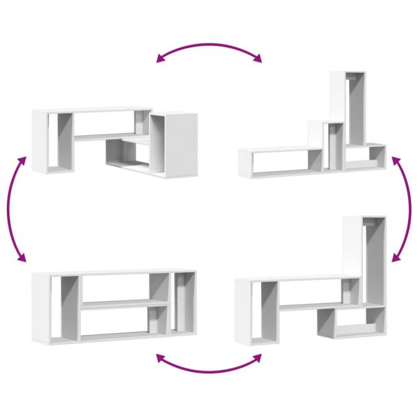 ТВ шкафове, 2 бр, бели, 100x30x50 см, инженерно дърво