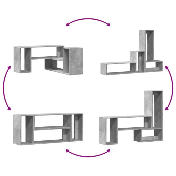 ТВ шкафове, 2 бр, бетонно сиви, 100x30x50 см, инженерно дърво
