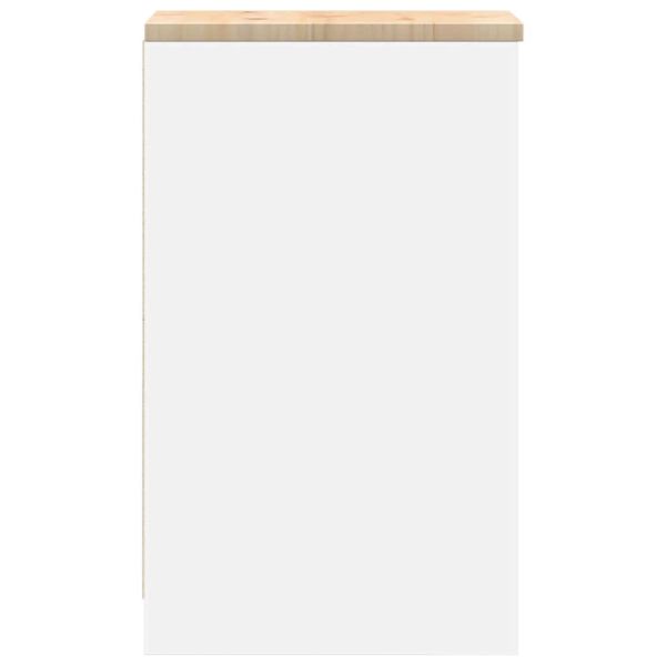 Гаражен шкаф за съхранение, бял, 30x51x85 см, бор масив