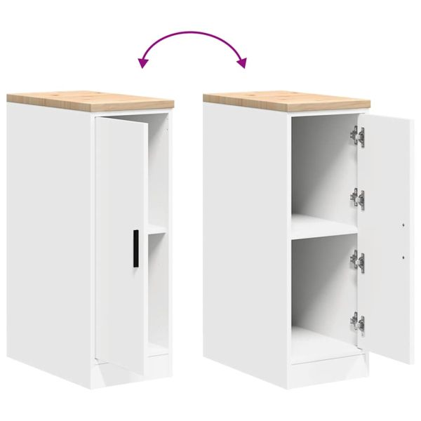 Гаражен шкаф за съхранение, бял, 30x51x85 см, бор масив