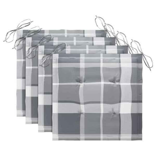 Сгъваеми градински столове, 4 бр, възглавници, акация масив