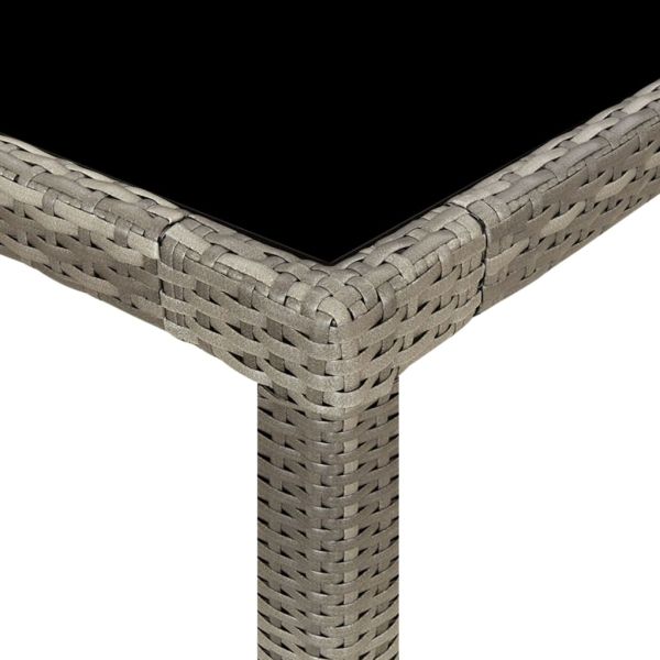 Външен трапезен комплект от 9 части с възглавници полиратан сив