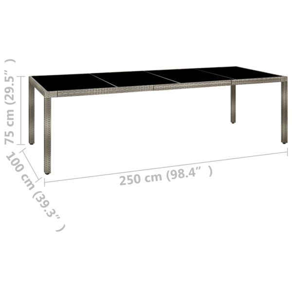 Външен трапезен комплект от 9 части с възглавници полиратан сив