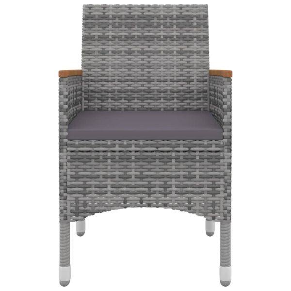 Градински трапезен комплект от 5 части полиратан и стъкло