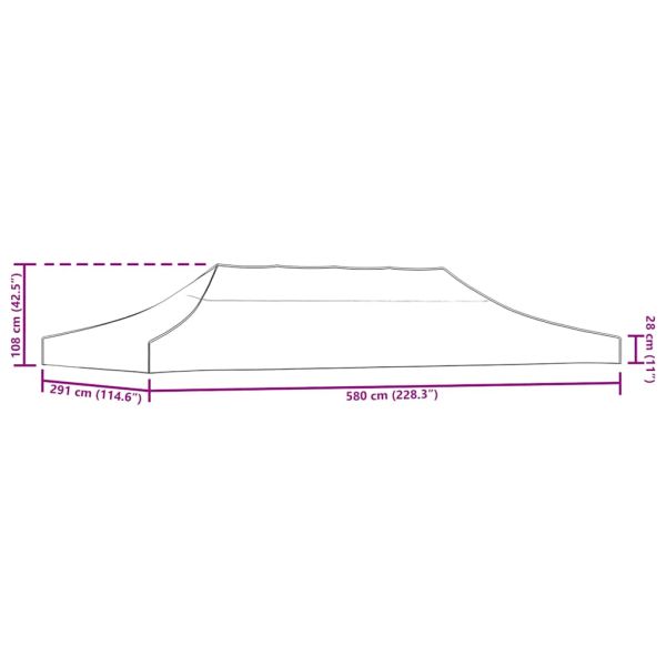 Покривало за парти шатра, 6x3 м, таупе, 270 г/м²