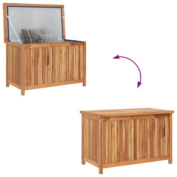 Градински сандък за съхранение, 90x50x58 см, тик масив