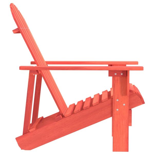 Градински стол "Адирондак", чам масив, червен