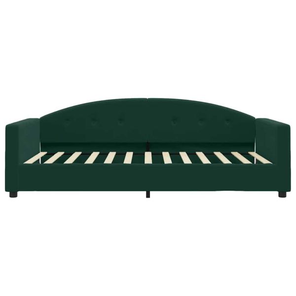 Канапе с матрак, тъмнозелено, 100x200 см, кадифе