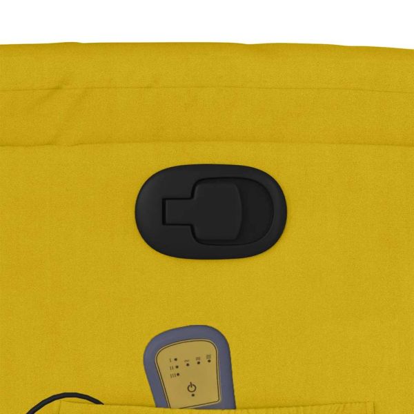 Изправящ масажен реклайнер стол, жълт, кадифе