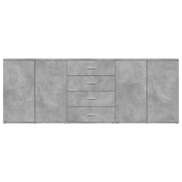 Сайдборди, 3 бр, бетонно сиви, инженерно дърво