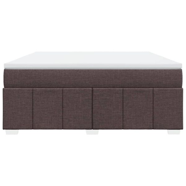 Боксспринг легло с матрак, тъмнокафяво, 180x200 см, плат