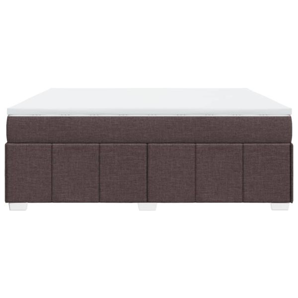 Боксспринг легло с матрак, тъмнокафяво, 180x200 см, плат