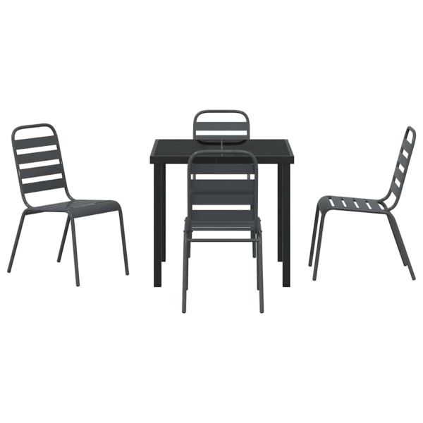 Комплект за хранене в градината 5 pcs Антрацит